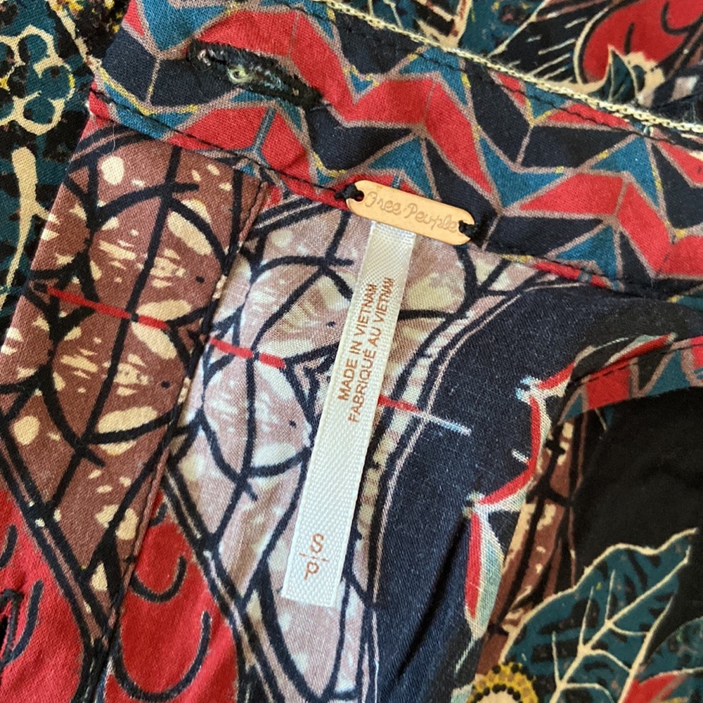 Free People India Print Sleeveless Top - Picture 8 of 8